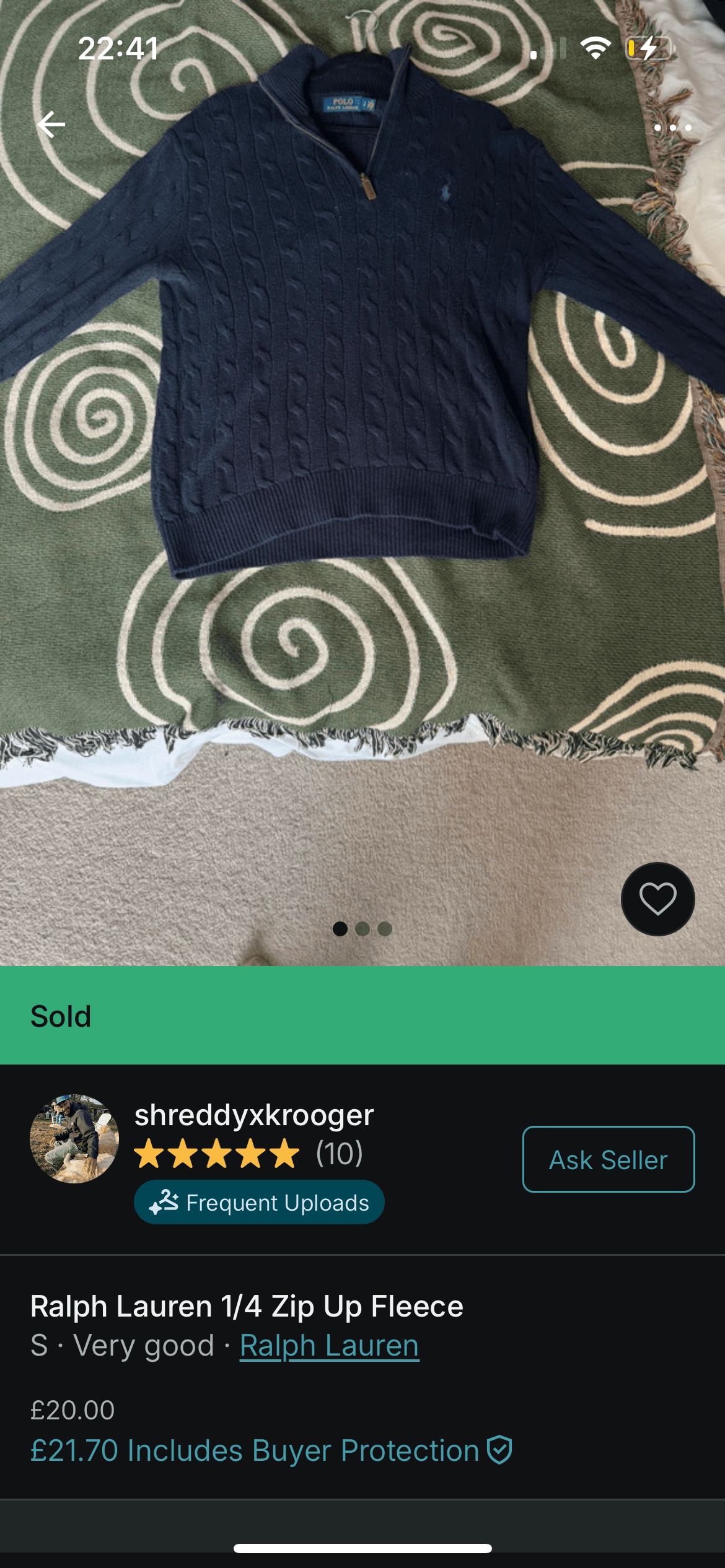 Ralph Lauren Quarter Zip — bought for £20