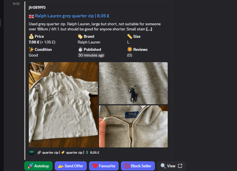 RL Grey QZ · £8.05