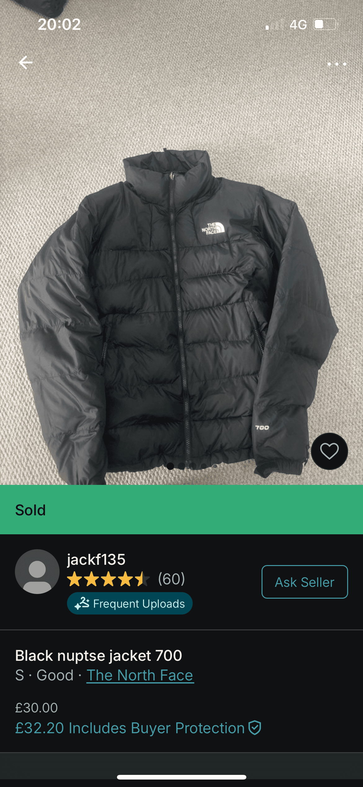 TNF Nuptse 700 — bought for £30