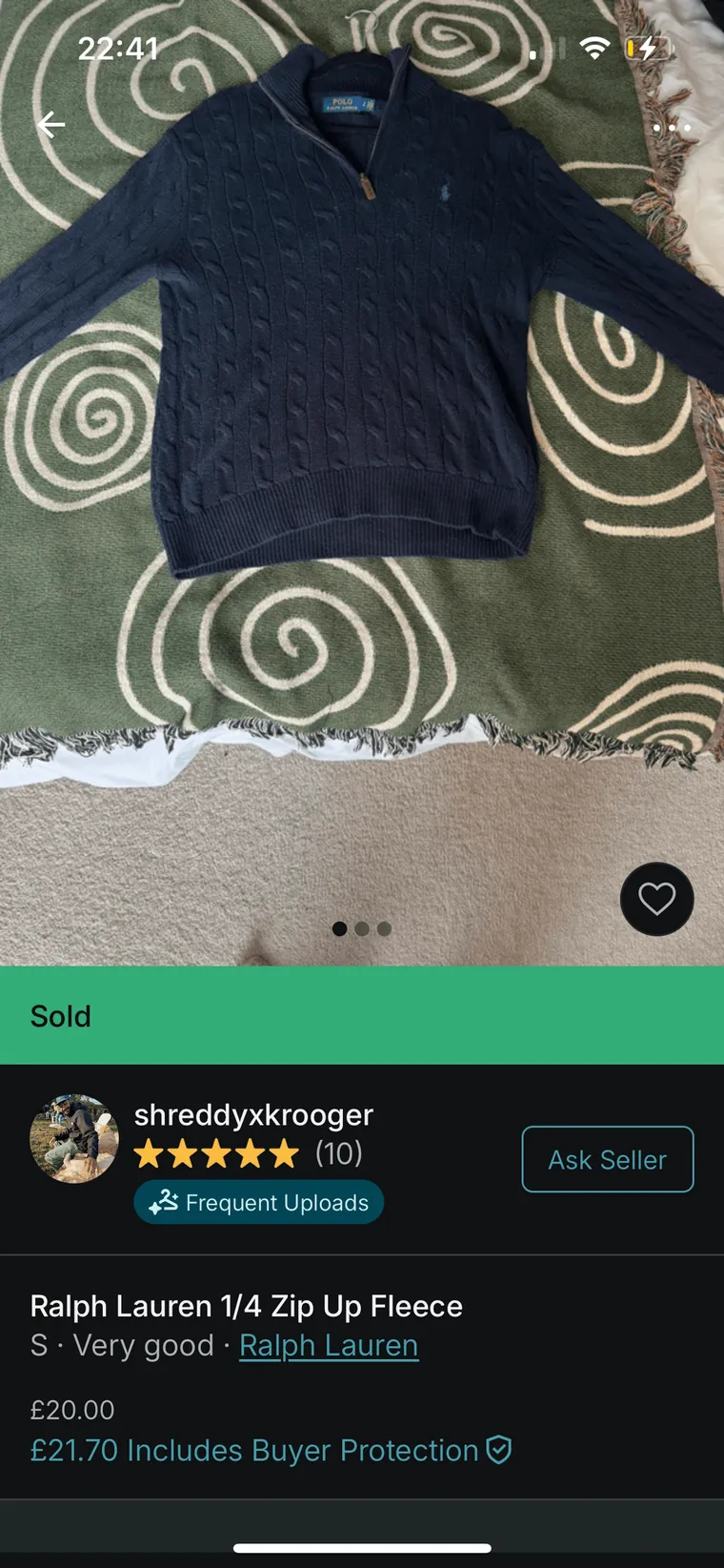 Ralph Lauren Navy RL Cable QZ bought